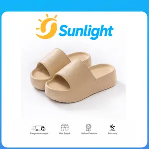 [Sunlight] Sandal Wanita Desain Minimalis Platform Tinggi 6cm Kenyal Lembut Anti Slip Nyaman 5522M