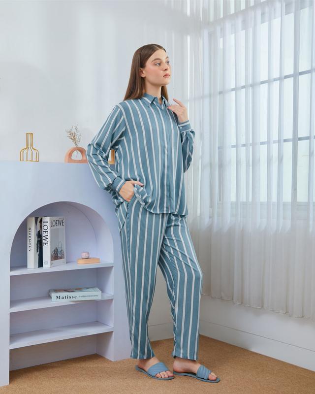 Piyama Kemeja Setelan Panjang Dydlabel Alesya Set Bahan Rayon 5