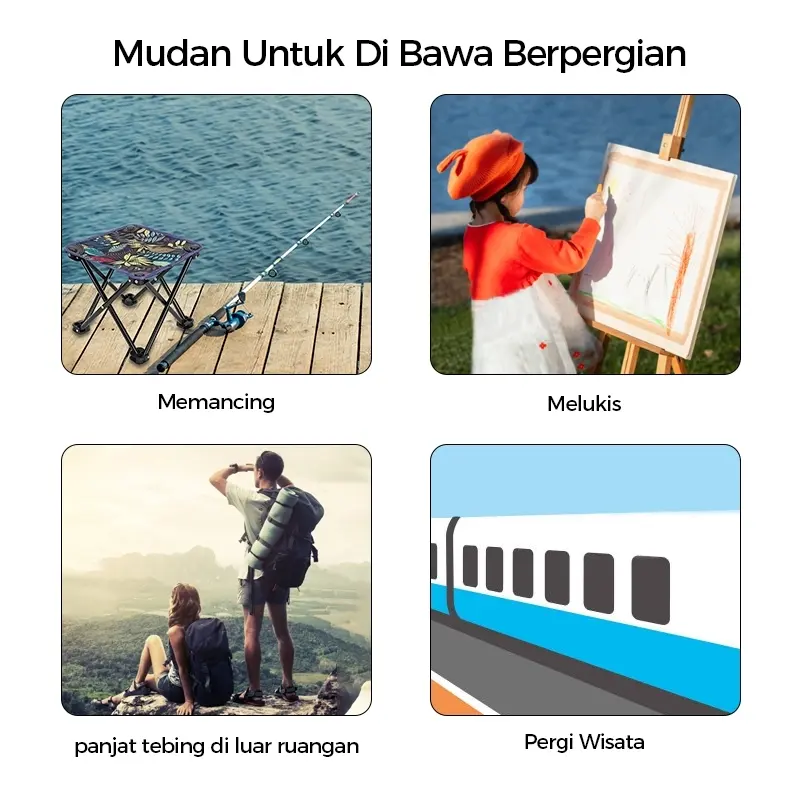 Hidup Mewah Kursi Lipat Outdoor Serbaguna Portable Kursi Lipat Mancing Mini 3