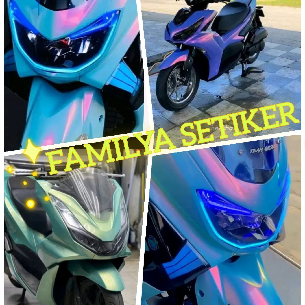 STIKER SKOTLET MOTOR BIRU LEMBAYUNG setiker sekotlet ice blue lembayung alien green biru tua lembayung