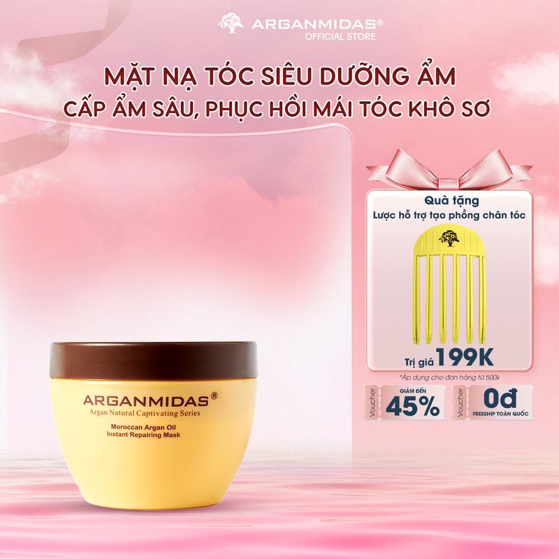 Mặt Nạ Ủ Siêu Dưỡng Ẩm 300ml Thương Hiệu Quốc Tế ARGANMIDAS Phục Hồi Giúp Tóc Suôn Mượt