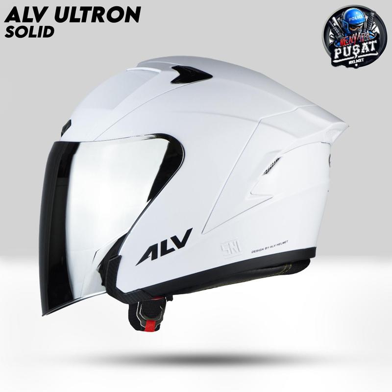 HELM ALV ULTRON KACA VISOR SILVER | HELM HALF FACE PREMIUM UNTUK PRIA DAN WANITA DEWASA SNI 4