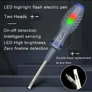 Obeng Testpen Bolak Balik Tespen Test Pen Tes Pen Induksi Min Plus 2 Dual LED Alat Deteksi Cek Ukur Kabel Putus Tester Arus Listrik