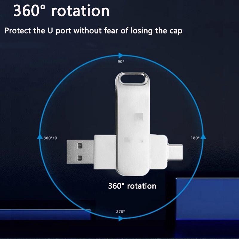 TYPEC Flashdisk OTG USB 3in1 Kecepatan Tinggi Driver Flash Logam USB 256gb 512gb 1tb 2tb USB Flash Drive Untuk Hp/Komputer Android Dan Perangkat Lainnya Storage 4