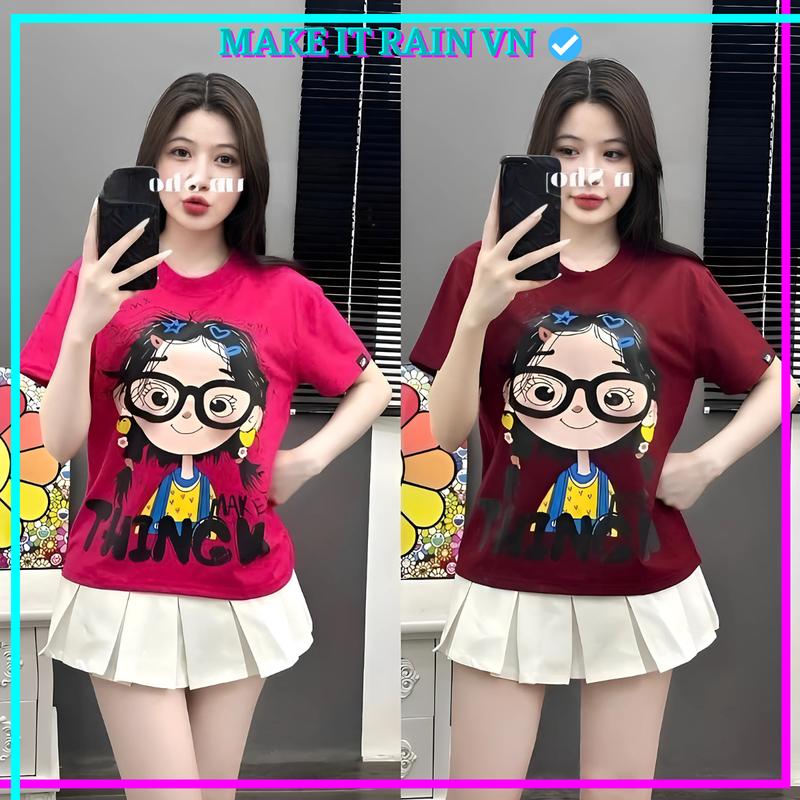 [MUA ÁO CÓ QUÀ] COMBO 2 ÁO Thun Nam Nữ THINGW Make It Rain, Áo Phông Unisex Form Rộng Baby tee Top Women Cổ Tròn