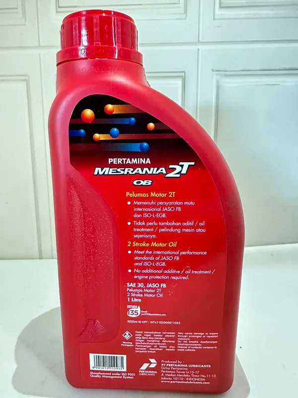 Oli Mesrania 2T Super 1 Liter SAE 20 Jaso FB & OB 4