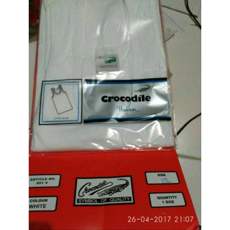 (3pcs)Singlet Crocodile  Pria  Katun 801 V./ Kaos dalam  Cowok Putih./kaos dalam  Dewasa Remaja 4