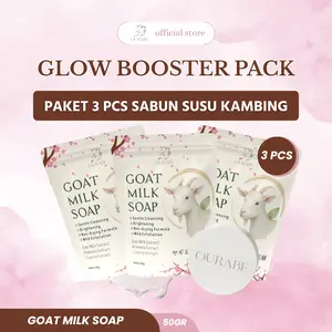 Ourabe Goat Milk Soap (PAKET 3 PCS) - Sabun Susu Kambing Brightening & Gentle Cleansing Formula Jepang