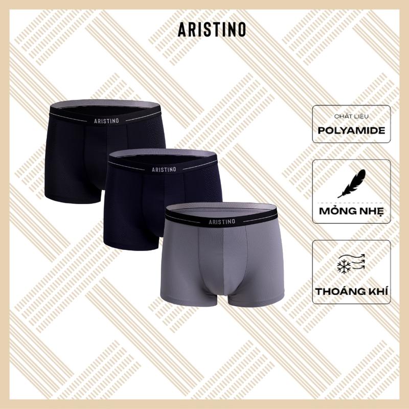 [COMBO] Quần Boxer Nam Aristino chất liệu Polyamide mang đến bề mặt vải mềm mịn, thoáng khí và kháng khuẩn vượt trội ABX003EDP