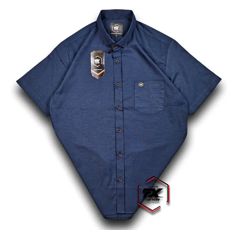 Kemeja Polos  Hitam Premium  Basic  Lengan Pendek Fix-Man  Baju  Kain  Bahan Sigaret Gread A Tebal Halus Tidak Nerawang Ready Ukuran  Standar  M Sampai XXXL  Fit Jumbo Pria 1