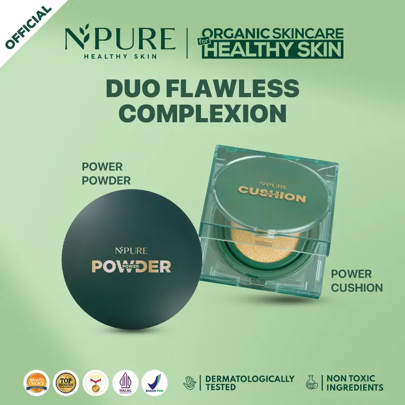 【Bundle Complexion】NPURE Bundle CICA Power Cushion + Power Powder / Compact powder / cushion matte / flawless cushion / flawless compact / powder fondation / compact powder acne skin / cushion acne skin 0