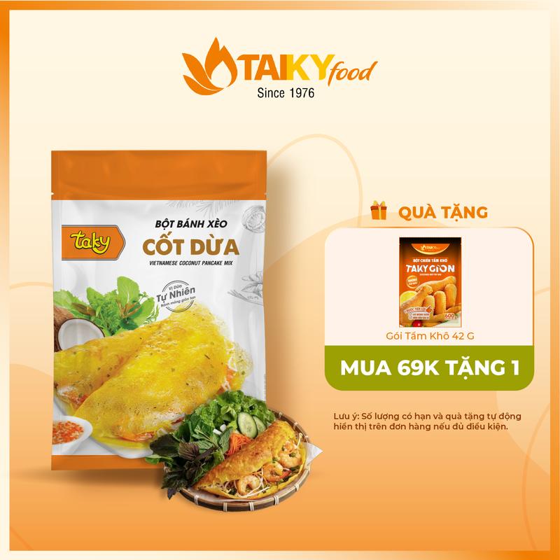 Bột bánh xèo cốt dừa Tài Ký 500g có sẵn gói cốt dừa và hành lá sấy khô – Hàng chính hãng