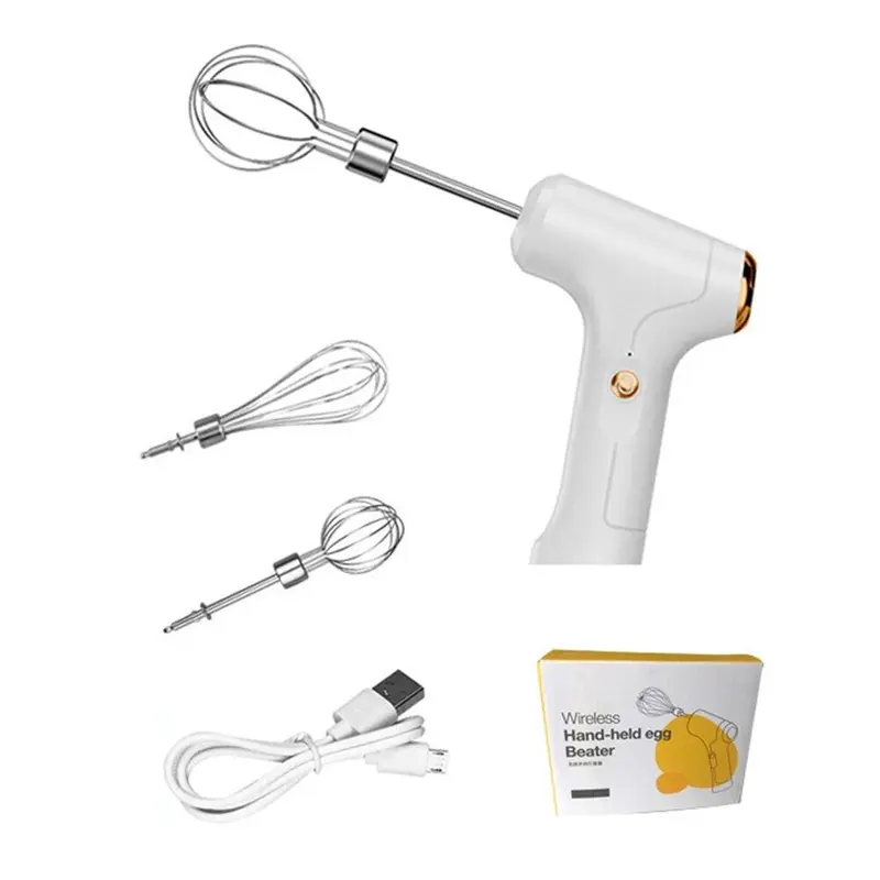 Mixer Tangan Mini Tanpa Kabel USB Rechargeable Hand Mixer 2 Detachable Whisk/Super Hand Mixer Free 2 Buah Alat Pengocok / Mixer RANDOM 6