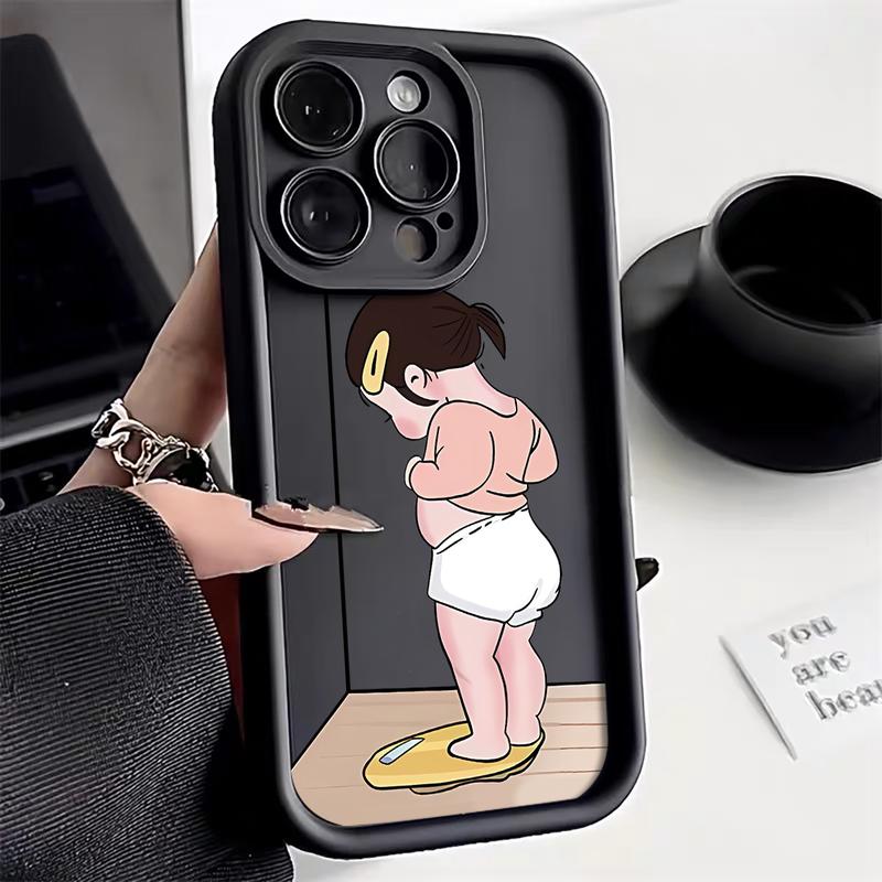  Ốp điện thoại phù hợp cho iPhone 11pro 7 8plus 12 XR XsMax 7 8plus 13 14Promax 7plus SE 15Promax Cô Gái Hoạt Hình Dễ Thương Họa Tiết Cân Bằng Hoạt Hình Silicon Mềm Chống Rơi Phụ Kiện Silicone Chống Sốc 