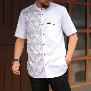 Baju muslim Marajo Kemko motif Batik sebelah lengan pendek pria dewasa