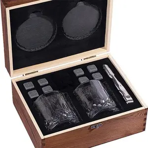 All in One Premium Whisky / Whiskey Glass Gift Set with Stone Stainless Ice | Gelas Minum Wiski Es Batu Anti Cair | Christmas Gift