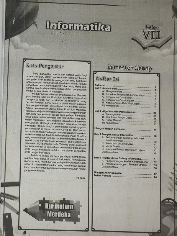 BUKU LKS INFORMATIKA TIK SMP KELAS 7 8 9 SEMESTER 2 KURIKULUM MERDEKA KURMER | O.M 2