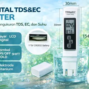 TDS EC Meter 3 in 1 Tester Alat Ukur ppm Kualitas Air Hidroponik | HIDROVA
