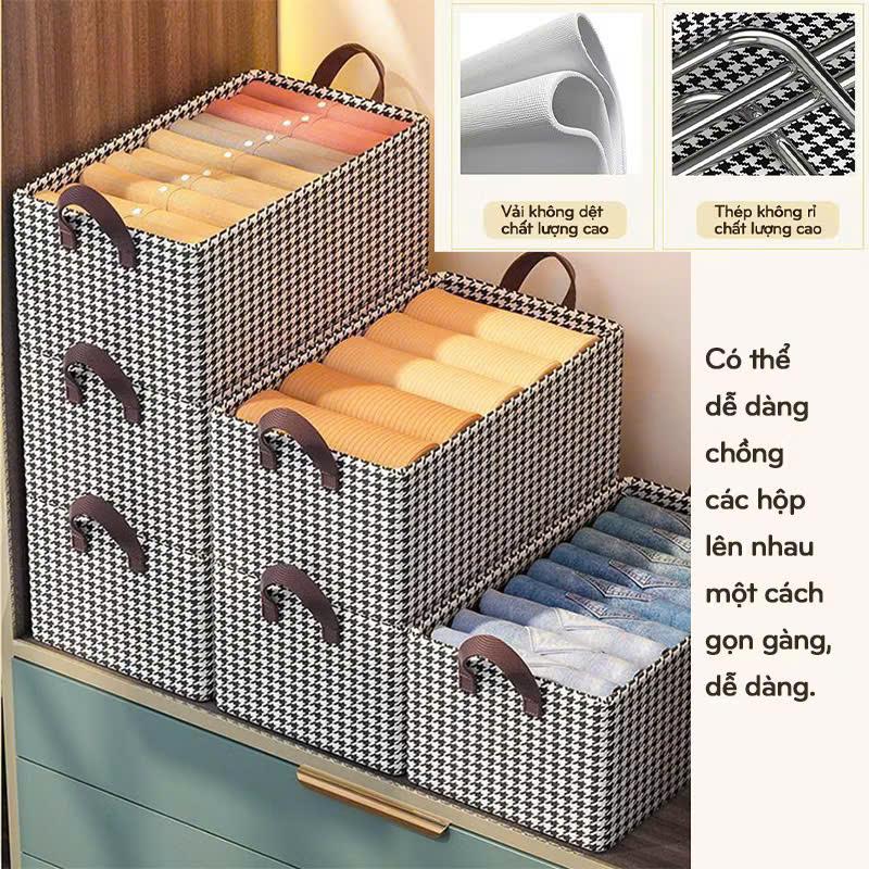 Hộp Đựng Quần Áo Khung Thép Gấp Gọn Thông Minh Giỏ Đựng Quần Áo Đồ Lót Sắp Xếp…