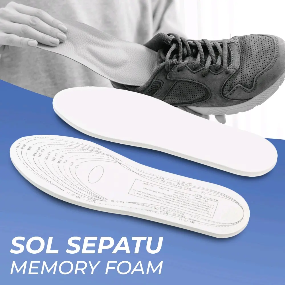 Insole Sepatu Alas Kaki Orthopedic Memory Foam 1 Pasang / Sol Alas Sepatu Shoe
