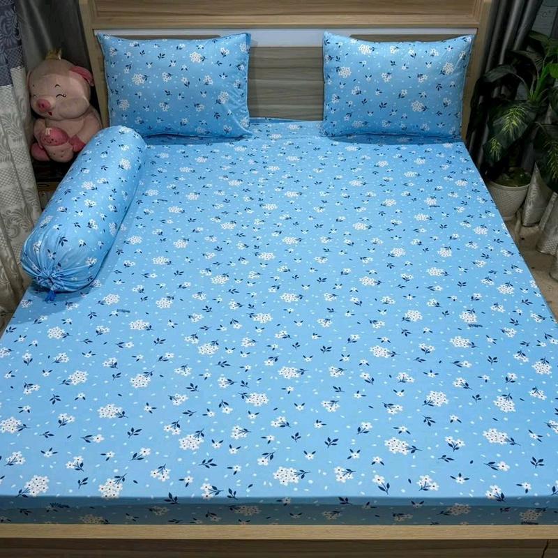Bông chùm nhí nhiều màu , ga thun lạnh 3D ( bộ 4 món gồm : 1 ga nệm + 2 áo gối nằm +1 áo ôm ) chất thun mềm, dày,mịn thoáng mát. chân nệm từ 5cm,10cm,15cm,20cm.