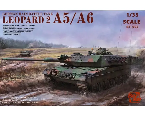 BT002 Border 1/35 : Leopard 2 A5/A6 Early or Late Version Miniature ( 3 options in one kit ) - Scale Model