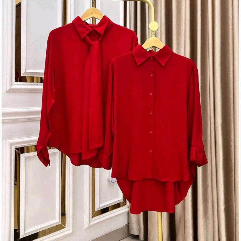 SPESIAL KEMEJA MERAH PUTIH/ ATASAN TERLARIS KATUN MIX BURKAT/ BUSUI FRIENDLY/ KC AKTIF/ LD 114 Atasan Katun Casual Wanita Kancing Salur/ EDISI AGUSTUSAN Formal Nyaman Santai 3