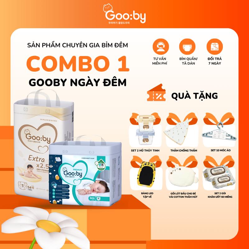   Mua 1  Tã Bỉm Gooby Ngày Đêm mềm mại an toàn siêu thấm hút size NB S M L XL XXL XXXL cho bé từ 4kg - 35kg + TẶNG QÙA 