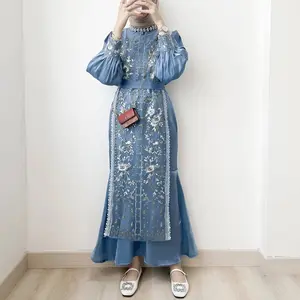 Gianine Outfit - Adinda Dress Bahan Armany Silk Mix Brukat Size M L XL XXL / Baju Gamis Lebaran 2026 / Dress Bridesmaid / Dress Wanita Muslim / Dress Korean Style