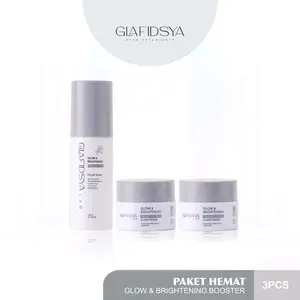 GLAFIDSYA - NEW !! [ BUNDLE 3 IN 1 ] Bright & Glow Booster - Facial Wash - Sunscreen / Day Cream - Night Cream Enriched DNA Salmon & Niacinamide