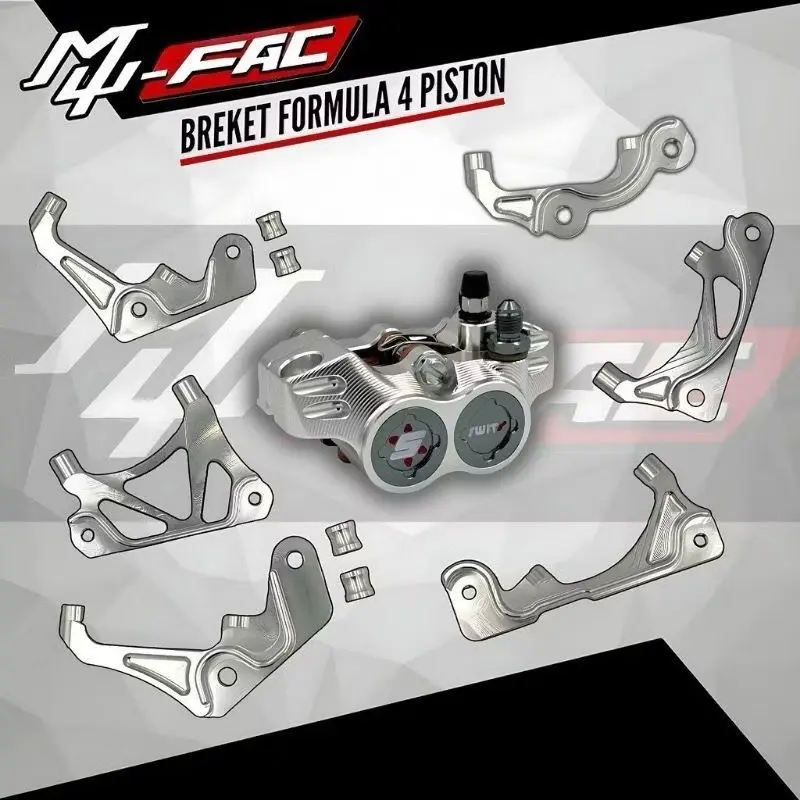 BREKET KALIPER FORMULA 4 PISTON MUFAC VARIO MIO BEAT NMAX AEROX PCX NOUVO VIXION SONIC WAVE 110 0