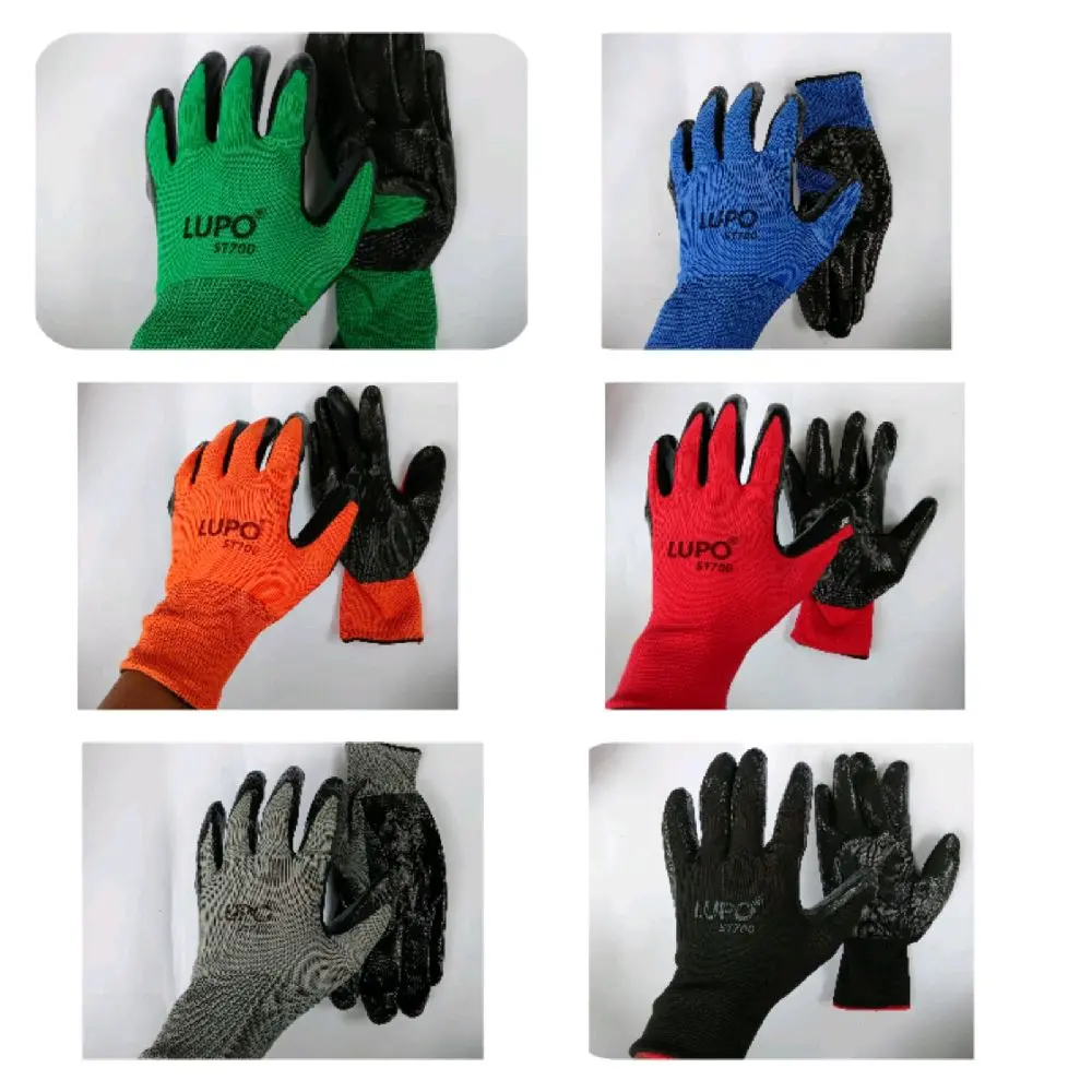 Paket Hemat ( Bisa Mix Warna ) HARGA  1 - 12 PASANG Sarung Tangan Kerja/Berkebun Safety Import Kualitas Premium anti licin anti duri anti benda tajam Cleaning