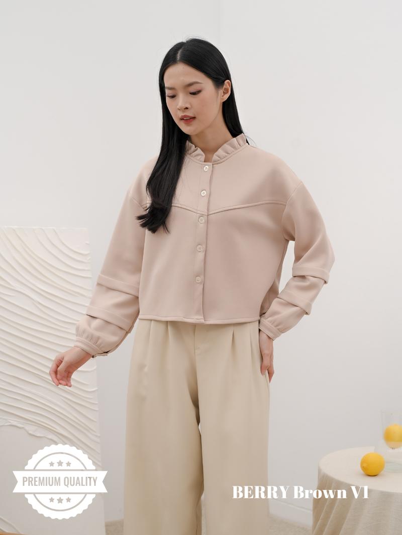 Product Introduction of Cammomile NEW BERRY outer corduray lengan polos 2307011 atasan wanita kekinian jaket wanita korean style 33