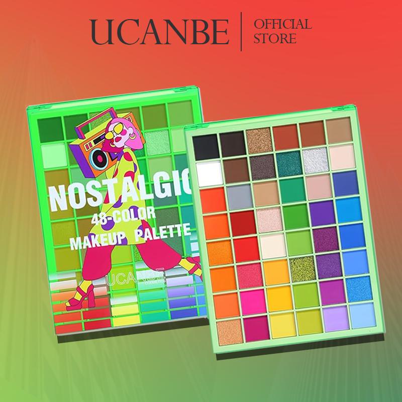 Bảng Phấn Mắt UCANBE 48 Màu – Lì Nhũ Kim Loại – Tông Hoài Cổ & Cầu Vồng – Lên Màu Chuẩn Lâu Trôi – Makeup Mắt Mọi Phong Cách