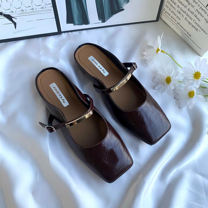 Giày Sục Nữ Mũi Vuông Da Mờ Mềm Đế Dẻo Hàng Cao Cấp D71 ( Form nhỏ mua tăng 1 size )