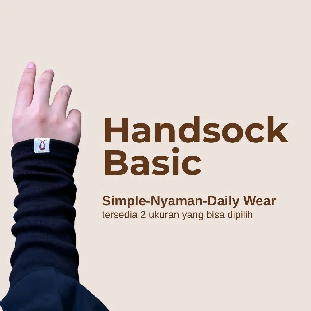 Handsock Basic bahan Premium | Tanpa Lubang Jempol | Panjang 25 cm | Anti Melorot | Manset Tangan Muslimah