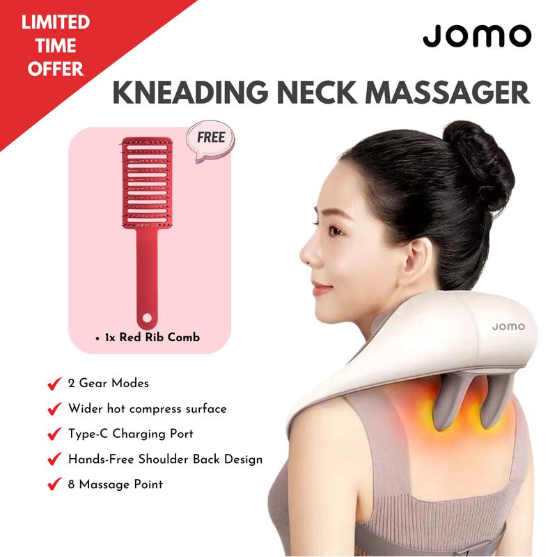 JOMO Cordless Kneading Neck Massage Imitates Human Kneading Hot Compress neck massager Comfort