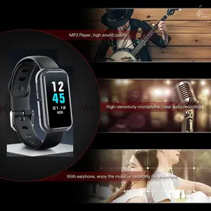 Perekam Suara Portable Mini Alat Rekam Audio + Mp3 + Gelang Jam Tangan