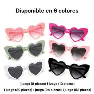 Lentes de sol en forma de corazón, 12 piezas/set Lentes de sol de corazón a la moda, Accesorio de moda para Despedida de soltera, Fiesta de soltero, Boda, Cumpleaños