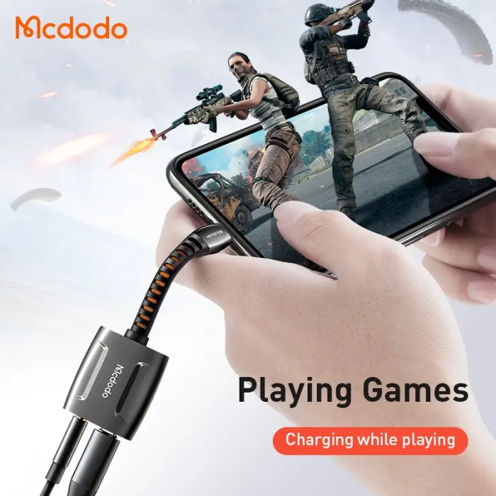 (Ready) MCDODO Splitter iPhone Ke Jack 3.5Mm +Lightning Audio Open Mic Ca-6340