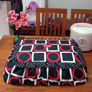 Sarung Cover Tudung Saji Kotak Persegi Jumbo Kain Katun 45x60 cm Dekorasi Dapur Minimalis Modern Batik Motif Abstrak Bunga Bahan Lembut Tidak Luntur