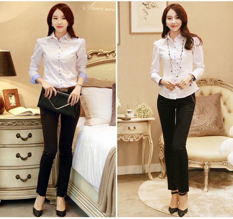 Product Introduction of Áo Công Sở Màu Trắng Dài Tay Cho Nữ, Quần Áo Làm Việc Mỏng Mùa Xuân Và Mùa Thu, Trang Phục Trang Trọng, Áo Sơ Mi Nữ Mới Cho Sinh Viên Nữ 8