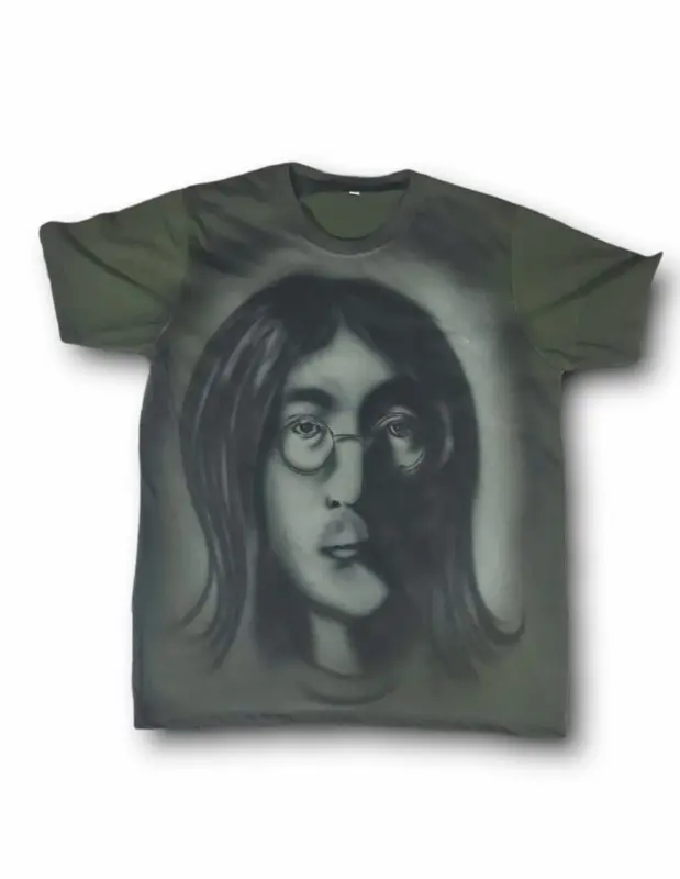 Mangap T Shirt John Lennon Airbrush Combed Custom Kaos Lokal Pria Oblong Distro Polos Surfing Keren 4