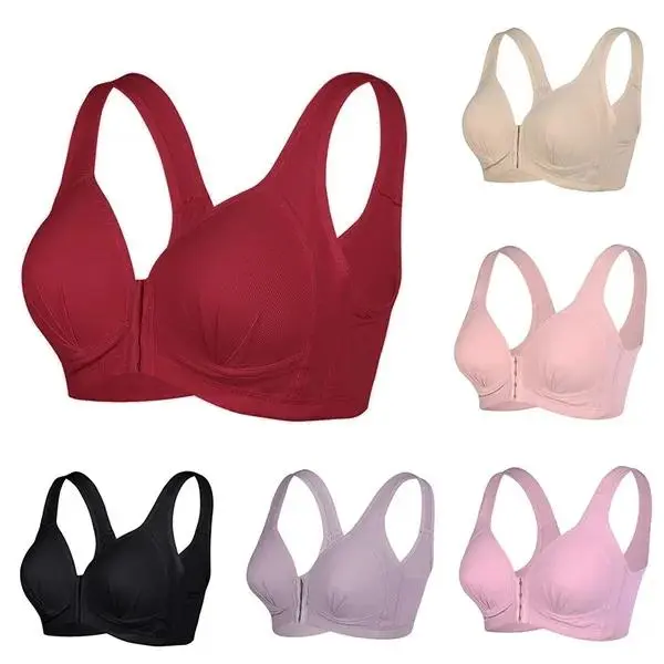 Bra Front Button Type Non-Wireless Underwear Women'S Thin Back Bras EP