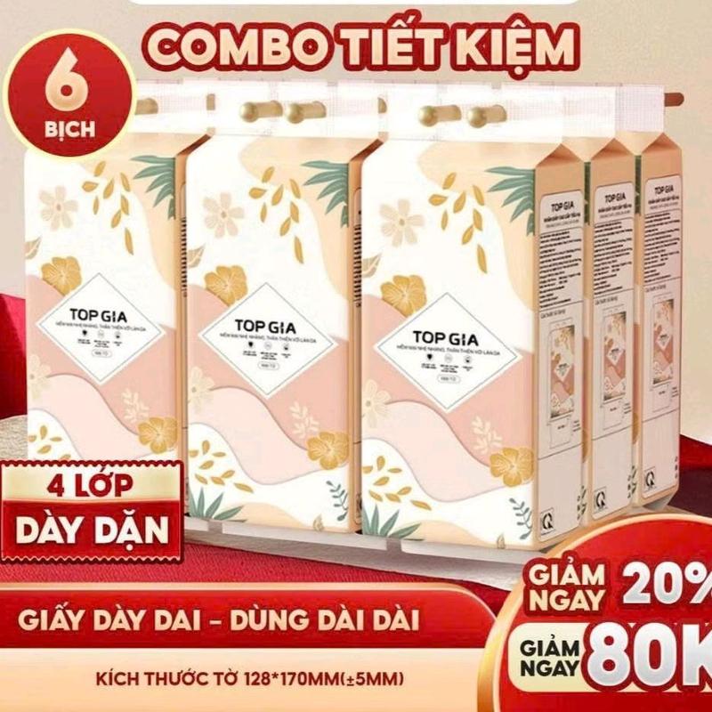 Thùng 6 bịch giấy rút đa năng Tiểu Hạ, dày 4 lớp,siêu dai & mềm mịn