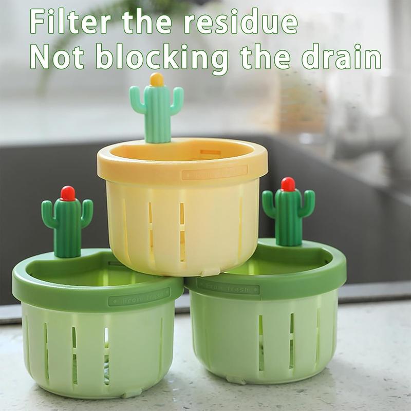 Product Introduction of Cactus Kitchen Sink Drain Strainer, Cactus Sink Filter Sink Strainer Basket Kitchen Sink Drain Basket Food Catcher Easy Lifting and Automatic Dumping Sink Filter 5