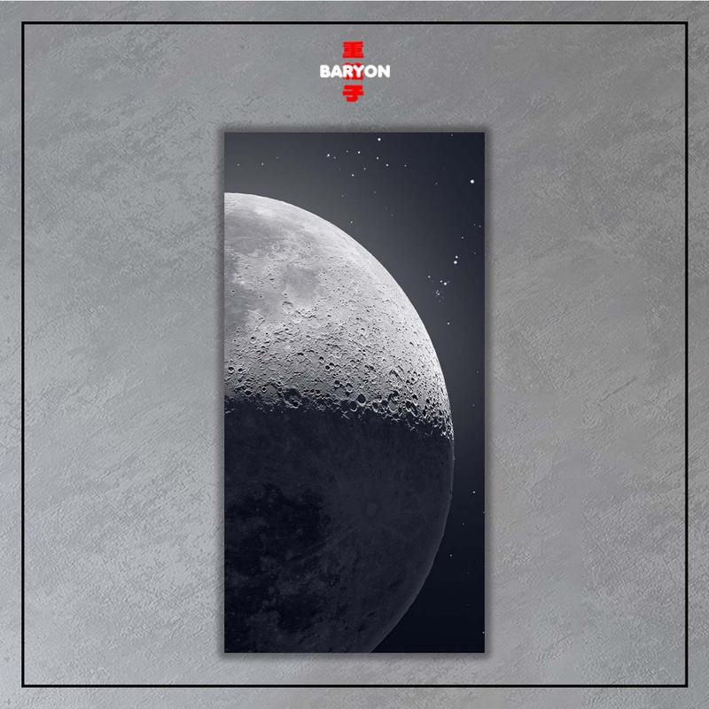 BARYON Wall Decor  Hiasan Dinding MOON  Dekorasi Rumah Poster Kayu 15 x 30 8