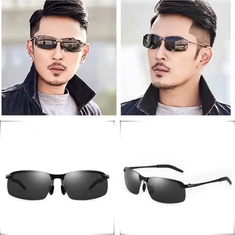 Kacamata Polarized Photochromic UV400 Pria Wanita / Kacamata Anti Silau Siang Malam Polarized Photochromic Sunglass Fotosensitif