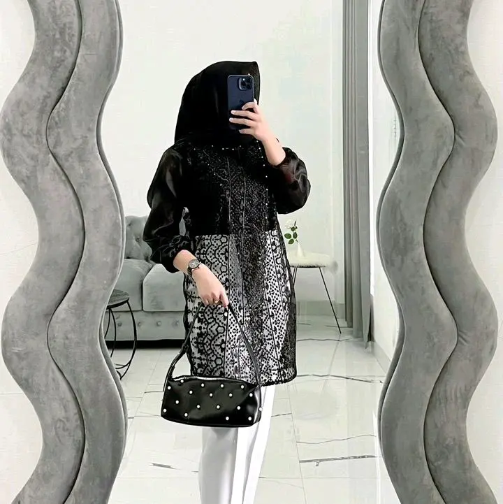 Zize Outer Tunik brokat sapto full payet/ Outer kondangan outer wisuda Formal Wanita Pesta Atasan 0