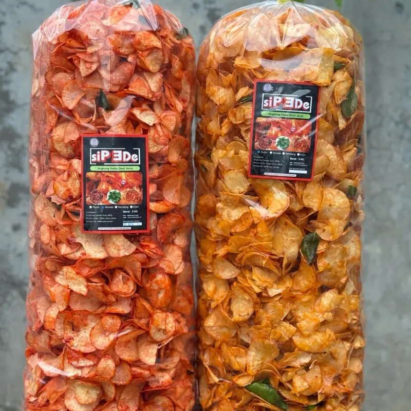 KERIPIK SINGKONG LENGKET PEDAS MANIS  BALADO MERAH RUJAK KEMASAN BALL Food Kripik 0